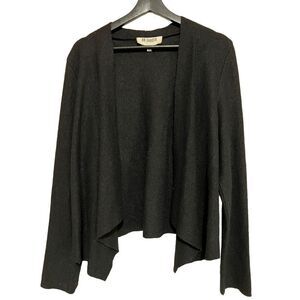 Black BB Dakota Wool Cardigan open waterfall Med